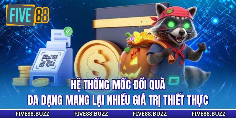 Hệ thống mốc đổi quà đa dạng mang lại nhiều giá trị thiết thực